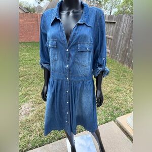 Forever 21 Plus Blue Denim Top